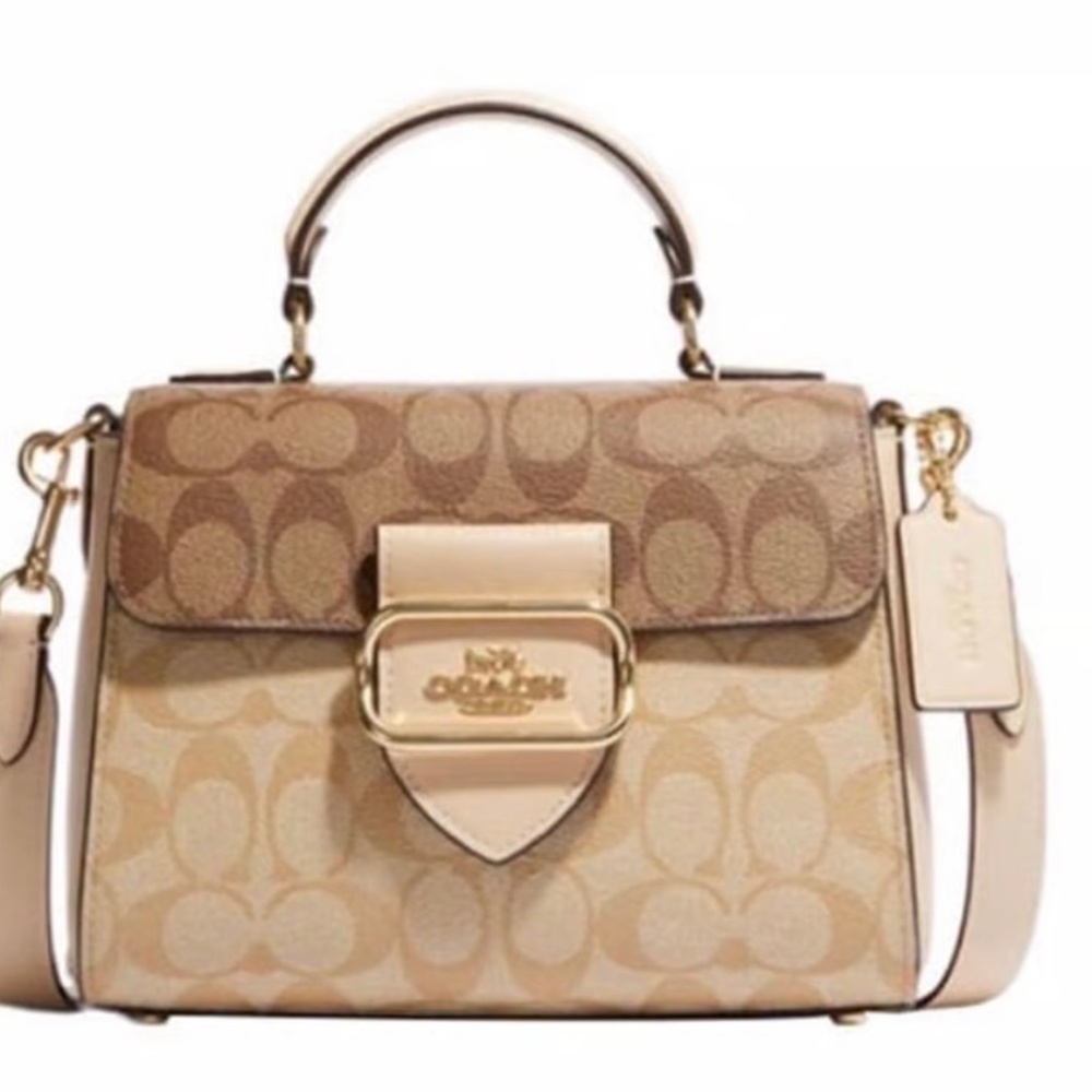 Morgan Top Handle Satchel In Blocked Signature Canvas